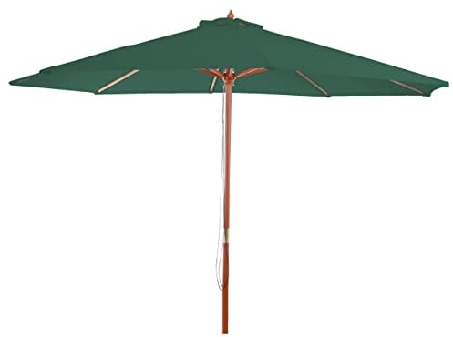 Mendler Sonnenschirm Florida, Gartenschirm Marktschirm, Ø 3,5m Polyester/Holz 7kg - grün