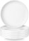 LOVECASA Servizio di Piatti in Rotondo di Porcellana, Set di Piatti da Insalata per 6 Persone, 20.6 * 2.5 cm, Servizio Piatti Moderni Adatto per Microonde e Lavastoviglie, Colore Bianco