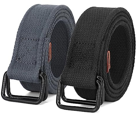 JasGood 2 Stück Herren Canvas Gürtel, Gewebter Casual Gürtel