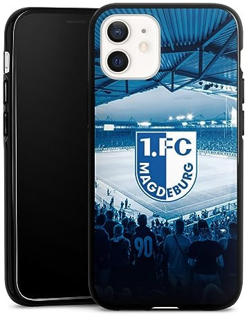 Silikon Hülle kompatibel mit Apple iPhone 12 Mini Case schwarz Handyhülle 1. FC Magdeburg Stadion 1. FCM