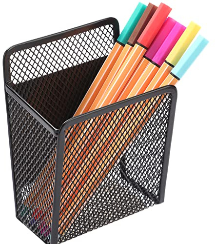 zeyce Magnetischer Stifthalter, extra starke Magnete, Netzmarker-Halter, perfekt für Whiteboard, Kühlschrank und Spindzubehör (1 Körbe, schwarz)