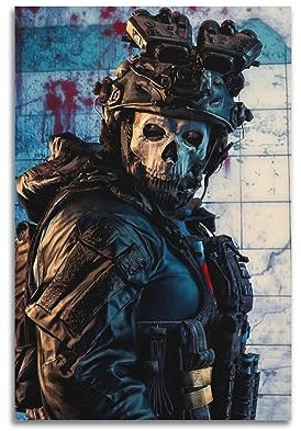 WITIN Call of Duty Poster Ghost 4, dekoratives Leinwandbild, Motiv: Familie, Schlafzimmer, 30 x 45 cm