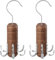 LMSAWK 2 Stücke Kleiderbügel aus Holz für Gürtel, Organizer für Krawattenschränke, 6er Haken, 360° Drehung (Braun)