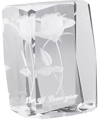 HOMSFOU Hochzeits-Mittelstücke Für Tische Mutterschmuck Kristallgeschenke Kristallrose Geschenk Hochzeit Tischdekoration Glasrose Rosen Ornamente Accessoires Esstisch