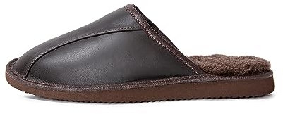 CLUB4BRANDS Pantofole da Uomo in Morbida Pelle di Bovino Foderate in Lana di Pecora - Ciabatte da Casa Eleganti e Calde Comode e Stabili per Relax e Riposo in Casa (Uomo - 41 EUR)