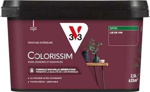 V33 Peinture multi-supports Colorissim® Lie de vin satin 2,5L