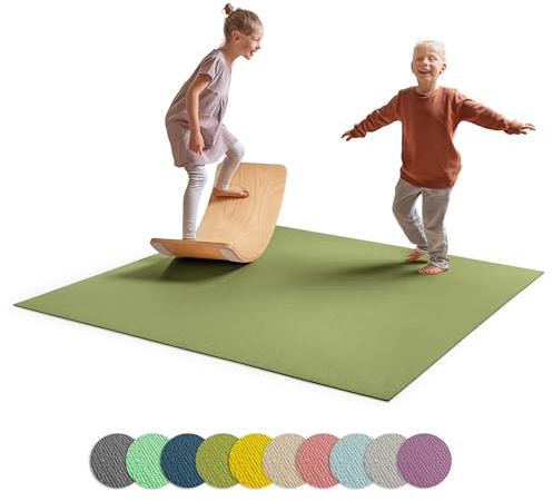 Ehrenkind® Made in Germany Anti-Rutsch Krabbelmatte Oeko-Tex Matten | Spielmatte Baby | Größe 120x120 cm | Olivgrün