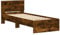 vidaXL Bettgestell, Bettrahmen mit Lattenrost, Bett Gästebett mit Kopfteil, Einzelbett Schlafzimmerbett Schlafzimmermöbel, Räuchereiche 90x200cm Holzwerkstoff