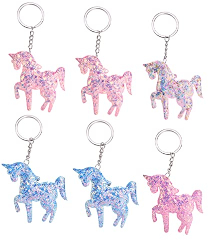 VALICLUD 6St Pailletten-Einhorn-Charme Kristall-Kit Schlüsselanhänger für die Brieftasche Schlüsselbund Schlüsselringe Schlüsselanhängerfür Tasche Schlüsselanhänger für Schlüssel Wagen Kind