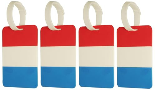 NOVAGO lot de 4 Etiquettes Bagages Drapeau étiquette Valise, étiquette pour Sac à Voyage,Sac à Dos (France)