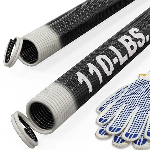 Blesseras Kit de remplacement de ressorts d'extension de porte de garage, 63,5 cm de long, extrémités à double boucle, 1 paire, revêtement noir électrophorèse, 50 kg