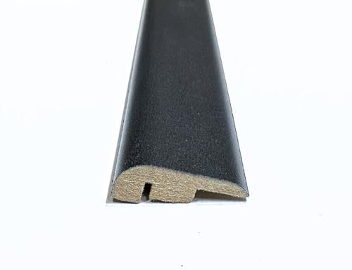 Midnight Sky Black Laminate & Wood Flooring Section Transition Bar MDF Threshold Strip End Edge Profile Door Trim Moulding Oak (1, 900mm (2ft 9))
