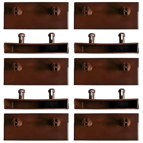 SCM Créations Lot de 10 Embouts de Latte 60mm Marron | Attaches Plastique Renforcé Sommier lit canapé clic clac bz | Fixation Accroche Support Capuchon