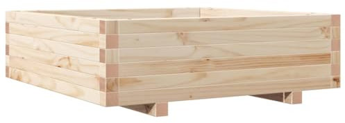 vidaXL Pflanzkübel, Blumenkübel mit Holzrahmen, Blumenkasten für Terrasse Garten, Pflanzkasten Hochbeet Pflanzgefäß, Massivholz Kiefer