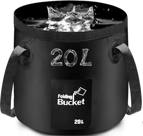 Folding Water Bucket, 20L Collapsible Bucket Portable Lightweight Foldable Bucket for Camping Traveling Picnic Hiking Fishing Boating Gardening Car Washing