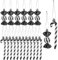 HERZONE 18pcs schwarz Zuckerstangen zum Hängen Weihnachtsbaum Süßigkeiten Anhänger Christbaumschmuck Bonbon Glitzernde Hängende Weihnachtliche Süßigkeiten Ornamente (schwarz zuckerstangen und bonbon)
