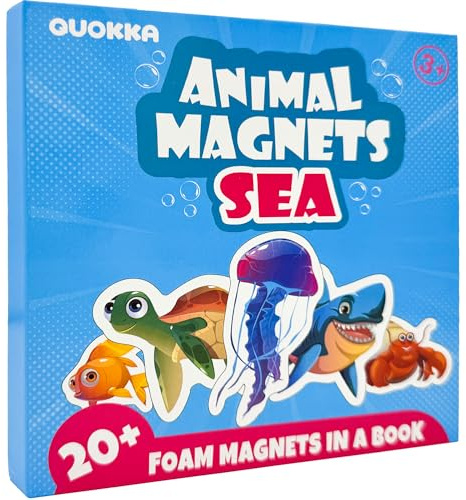 Quokka Magnetic Puzzle for 2-3 Years Old - Toddler Travel Toys for Kids 3-5 | 20 Pcs Sea Puzzle with Extra-Long Play Magnetic Book - Fun Kids Travel Games on Plane Car Ride - Gift for Boys and Girls