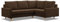 Mebligo - Ecksofa mit Schlaffunktion und Bettkasten Blank, Eckcouch mit Ottomane Rechts, Sofa L Form 226 x 175 x 92 cm, Couch mit Bonellfedern, Ecke Sofa Wohnzimmer, Schlafsofa - Braun