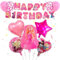 Luftballons Babi Geburtstag Deko Mädchen Rosa Bar-bi Balloon Geburtstagsdeko Prinzessin Folienballons Happy Birthday Banner Kindergeburtstag Deko Girlande für Bar-bi Thema Party Supplies Deko