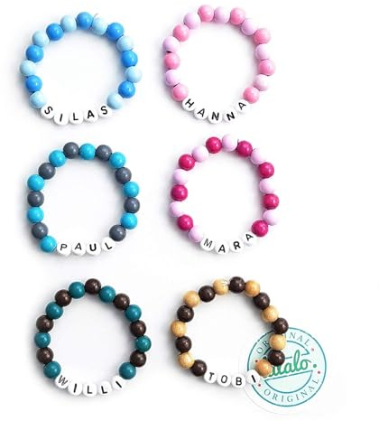 LALALO Baby Armband mit Namen mit Gravur für die Taufe, Foto-Shooting, Geburtsarmband - Namensarmband Taufarmband - Kinderarmband