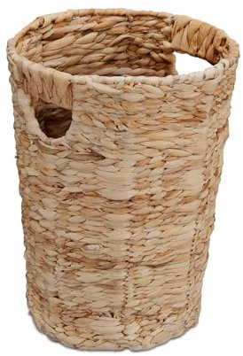 Relaxdays Corbeille à Papier, H x D : env. 32 x 25 cm, pour la Salle de Bain ou la Cuisine, Nature