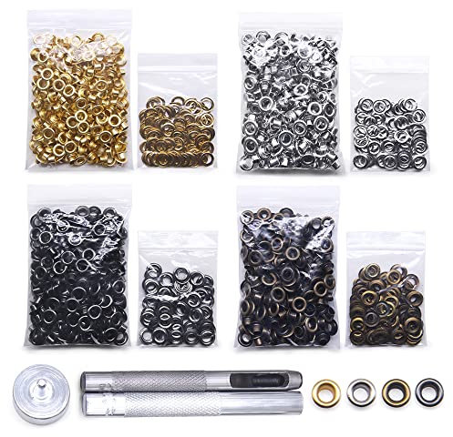 Jamsinmu Grommet Tool Kit 800 Sets Outil de réglage des crochets avec pince à oeillets Set d'outils à oeillets pour cuir toile tente 400# intérieur 6mm