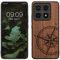 kwmobile Hülle kompatibel mit Xiaomi 14T Pro Hülle - Holz Case - Handy Cover - TPU Handyhülle in Dunkelbraun Kompass Vintage