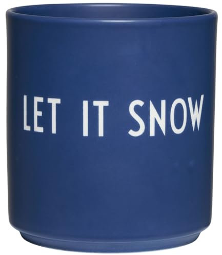 Design Letters Lieblingsbecher LET IT SNOW | Weihnachtstasse für Weihnachtsdeko | Weihnachten Porzellan Kaffeetassen | Weihnachtsgeschenke für Frauen, Weihnachtsgeschenke für Männer, Tassen Blau 250Ml