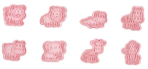 Cabilock 8 Stk Waldtierschablone DIY-Ausstecher in Tierform Affen-Ausstechformen Bäckerei-Ausstecher keksformen plaetzchenformen Tiere formen Formen Backformen in Tierform Plastik Rosa