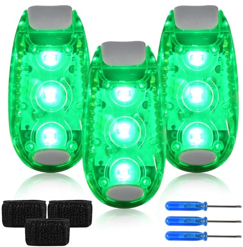 Forhome Lot de 3 sacs d'écolier à LED clignotants - Petit clip lumineux - Lumière de sécurité pour cartable d'enfant - Réflecteurs - Cartable - Poussette - Lumière de course - Sac à dos - Pendentif