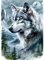 EOBROMD Diamond Painting Wolf, 5D Diamant Painting Bilder für Erwachsene Berg, DIY Tiere Diamant Malerei Set für Wanddekoration 30x40 cm