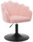 WOLTU Schminktisch Stuhl, Sitzhocker mit Lehne, Schminkstuhl Blumenform, Hocker höhenverstellbar drehbar, Drehhocker Boucle-Stoff, Metall, Hellrosa