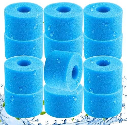 Techpinmin Filtre de Piscine en Mousse, Éponge Filtrante (12 pièces)