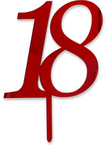Cake Topper 18 Jahre rot