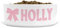 Personalised Ceramic Dog Bowl Bow Design for Food/Water, Size Small-Medium (Pale Pink, Text Style LV)