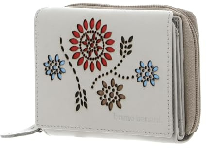 bruno banani Leder Geldbörse Zip Wallet with Flap Ecru beige