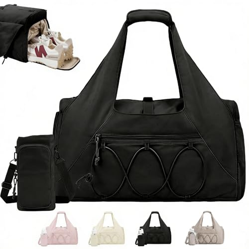 AUNGKWANG Gym Tasche Damen, Yogatasche mit Schuhfach, Nassfach and Wasserflaschenhalter, Sporttasche Fitnesstasche Sportrucksack Travel Bag für Reisen, Wandern, Schwimmen, Yoga, Camping, Wochenende