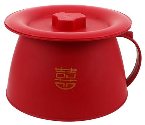 Toyvian Pot de Chambre Bébé Unisexe en Plastique Pp Rouge, Urinoir Portable Compact et Léger avec Base Antidérapante, pour Apprentissage Propreté et Voyages, Pot de Voyage Pratique