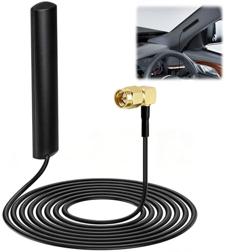 DAB+ Antenne Auto Scheibenantenne, Universal DAB Antenne mit 3 Meter Kabel und Metallwinkel, für Autoradio FM AM Tuner Kompatibel mit Pioneer Alpine Clarion Sony