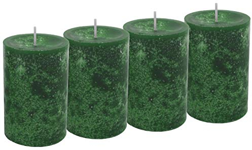 Unbekannt 4 Stumpenkerzen Kerzen Dunkelgrün Grün Adventskranz Weihnachten Tischdeko Deko, Unparfümiert