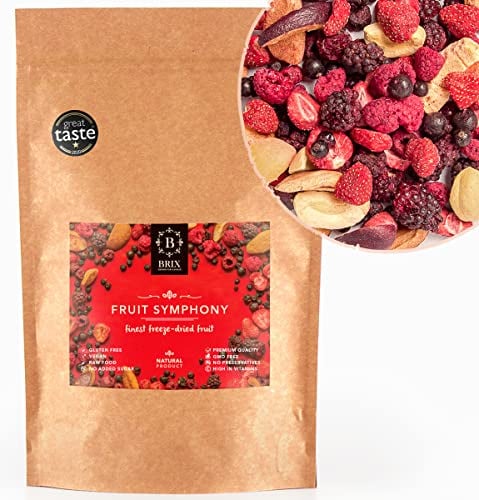 BRIX Fruit Symphony Mix Frutta Disidratata | 100% Frutta Secca Mix Naturale 115g | Fruit Secca | Non-OGM, Senza Glutine Vegano Vitamine Preservate