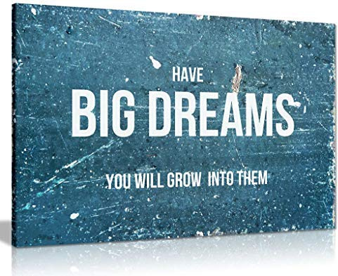 Motivational Quote Rustic Have Big Dreams Canvas Wall Art Picture Print (36X24)