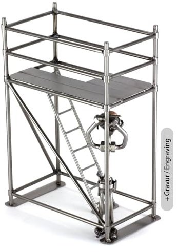 Steelman24 Schraubenmännchen Gerüstbauer mit persönlicher Gravur | Made in Germany,Handarbeit,Geschenkidee,Stahlfigur,Metallfigur