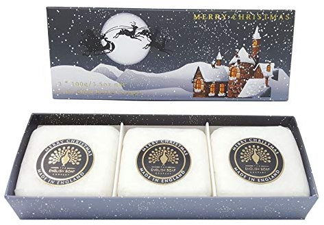 Geschenk Boxed Hand Seifen 3 x 100g Winter Village Weihnachtsduftende Seifen