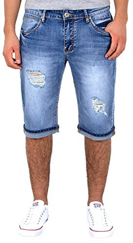 ESRA Herren Jeans Shorts Herren Kurze Hosen Herren Kurze Jeans Hose Bermuda Shorts Sommer Hose AS431