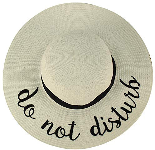 C.C Fun Verbiage Sonnenhut mit breiter Krempe, 10,2 cm, Do Not Disturb, Weiß, Einheitsgröße