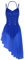 TiaoBug Damen Sommer Kleid langes Ballettkleid Ballettanzug Spaghetti-Träger Ballett Trikot Body Gymnastikanzug Turnanzug Leotard mit Asymmetrisch Rock Blau unregelmäßig XL(Brust 86cm)