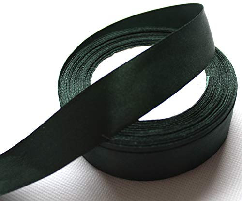 CaPiSo 22m Satinband 25mm Breite 2,5cm Schleifenband Geschenkband Dekoband Weihnachten Hochzeit (Dunkelgrün, 22m)