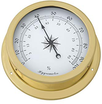 Analgoges Hygrometer Messing rund 14,5cm