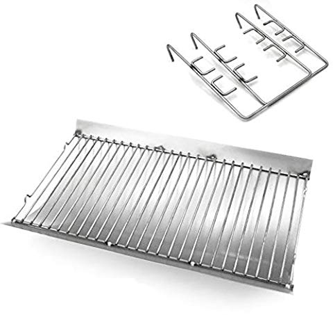 Htanch SZ3509 (1-Pack) Aluminized Ash Pan with Steel Wire Grate for Chargriller 5050, Chargriller 5072, Chargriller 5650